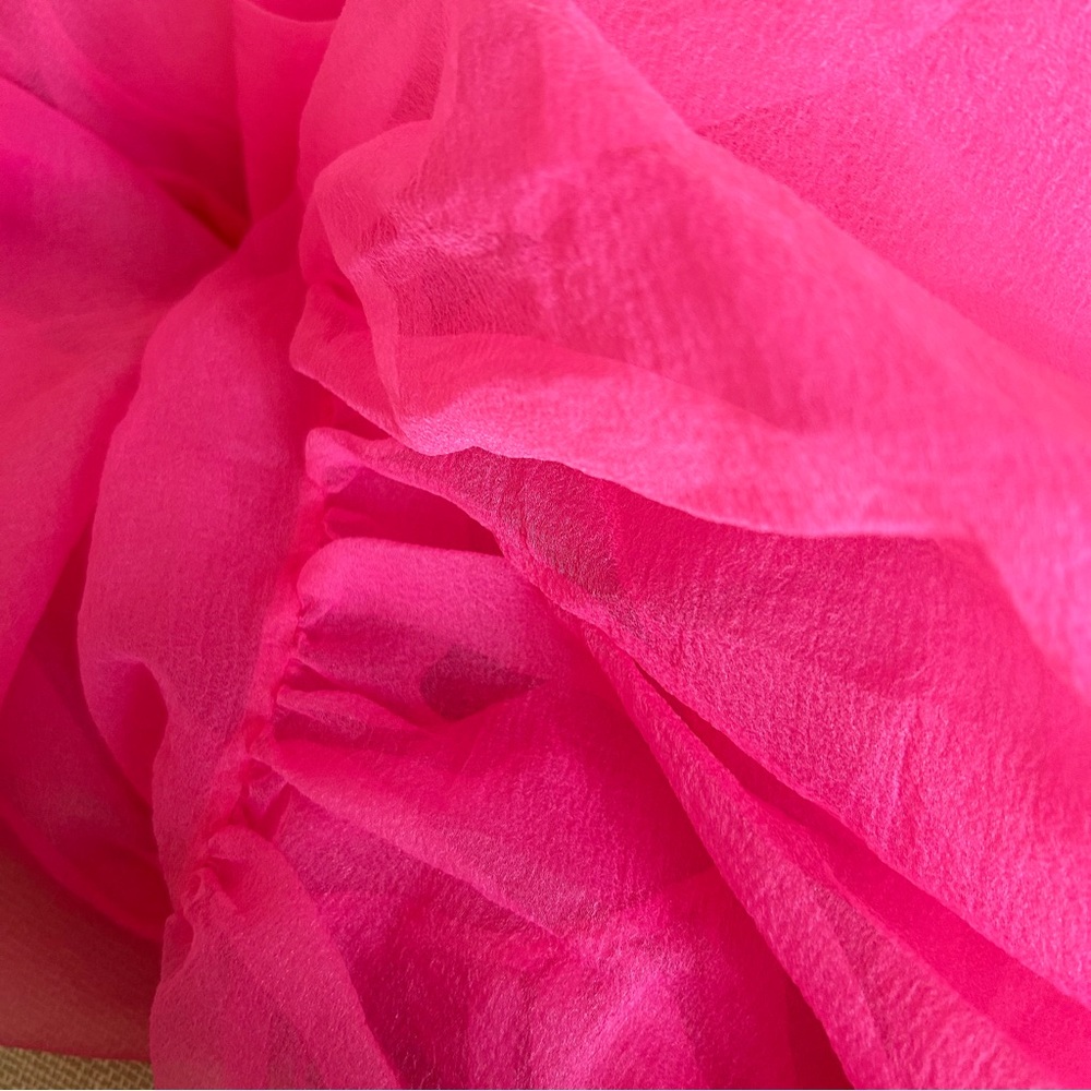 *Cover Only* STAUD Calluna Tiered Tulle Gown Maxi Dress Pink Sheer Bow - Picture 12 of 13